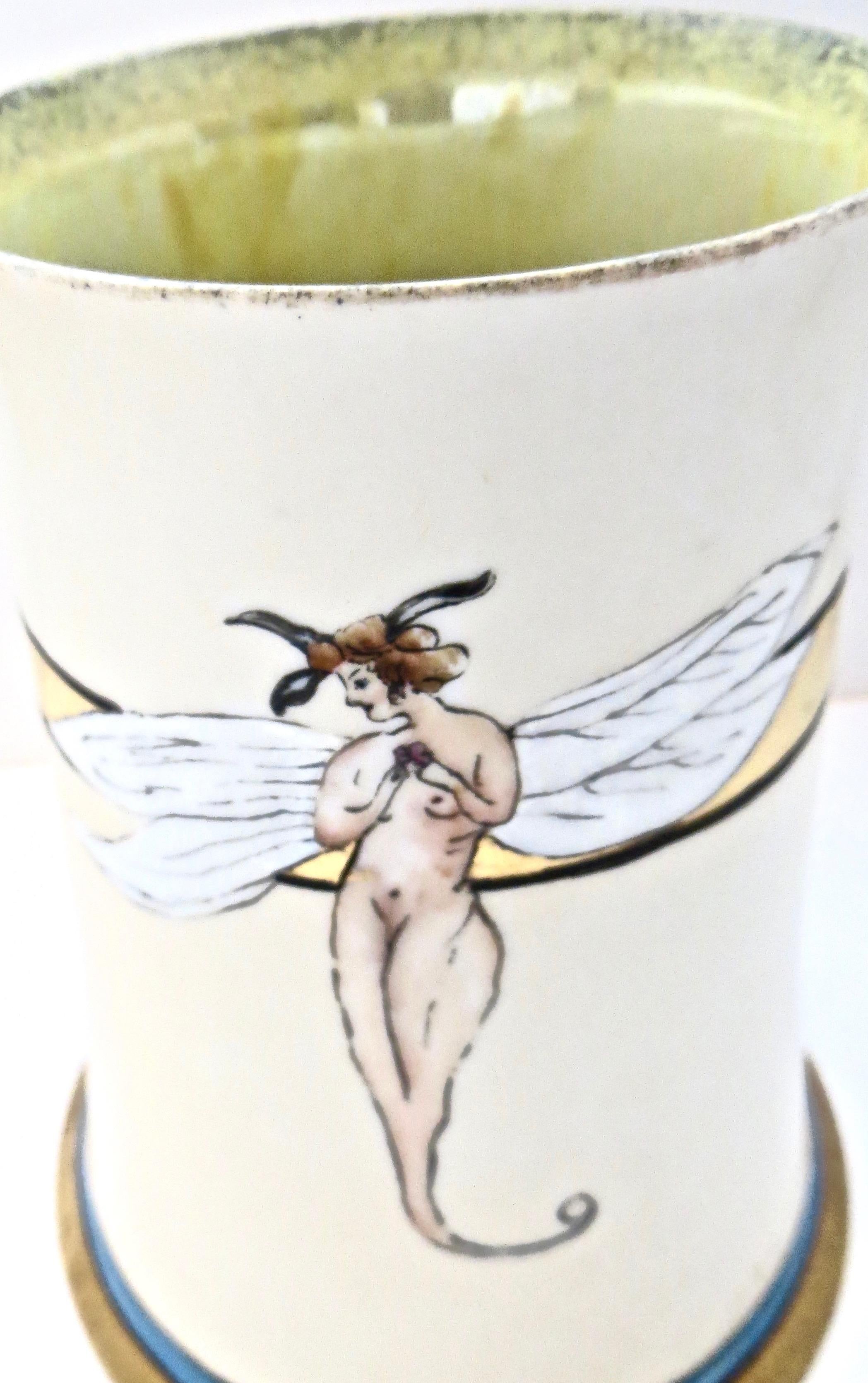 Art Nouveau Nude Decorated Lidded Porcelain Jar, Limoges, French, Circa 1905 In Good Condition For Sale In Incline Village, NV