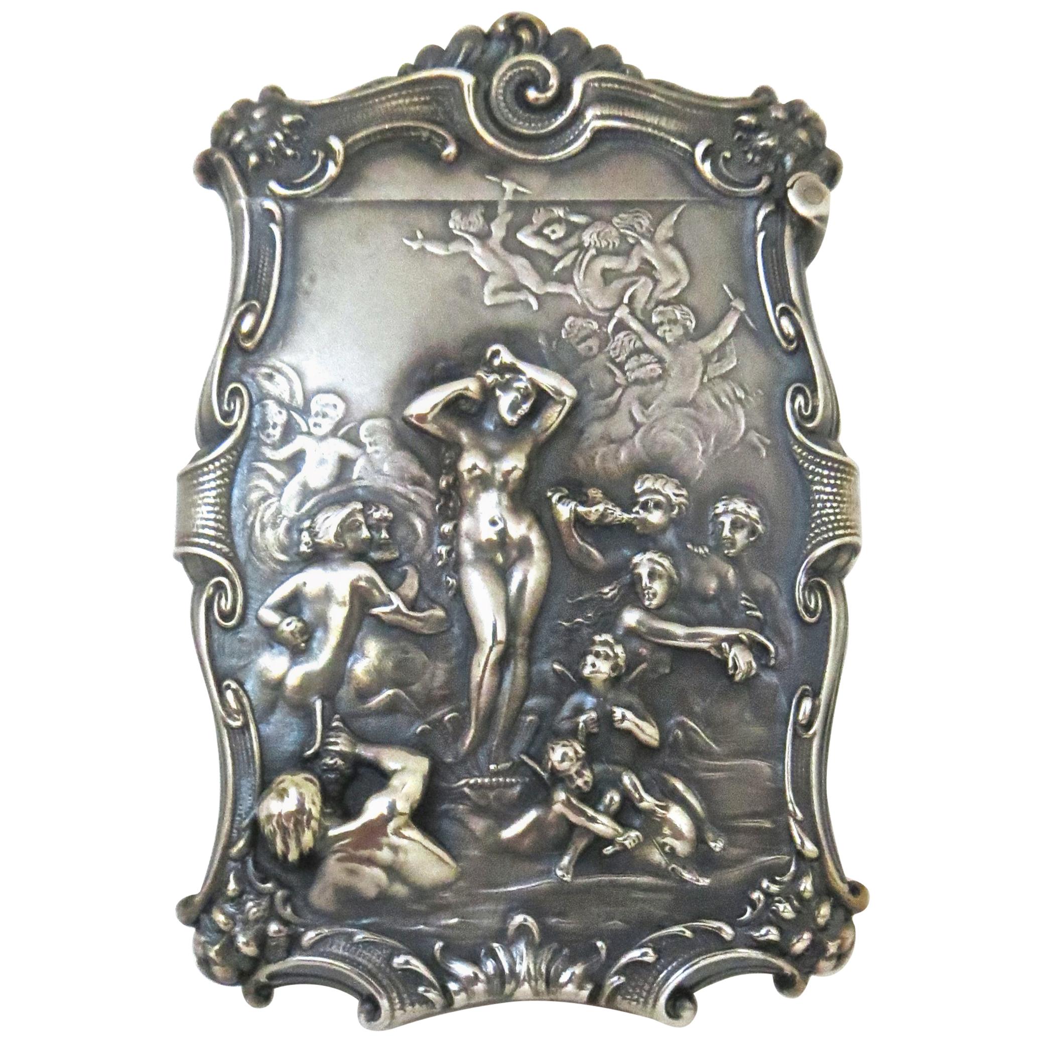 Art Nouveau "Nude" Sterling Silver Match Safe, circa 1890s