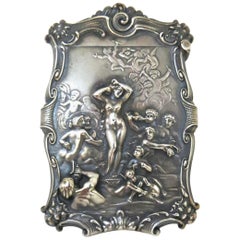 Antique Art Nouveau "Nude" Sterling Silver Match Safe, circa 1890s