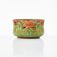 Art Nouveau Nut Bowl with Openwork and Painted Decoration, Early 20th Century
