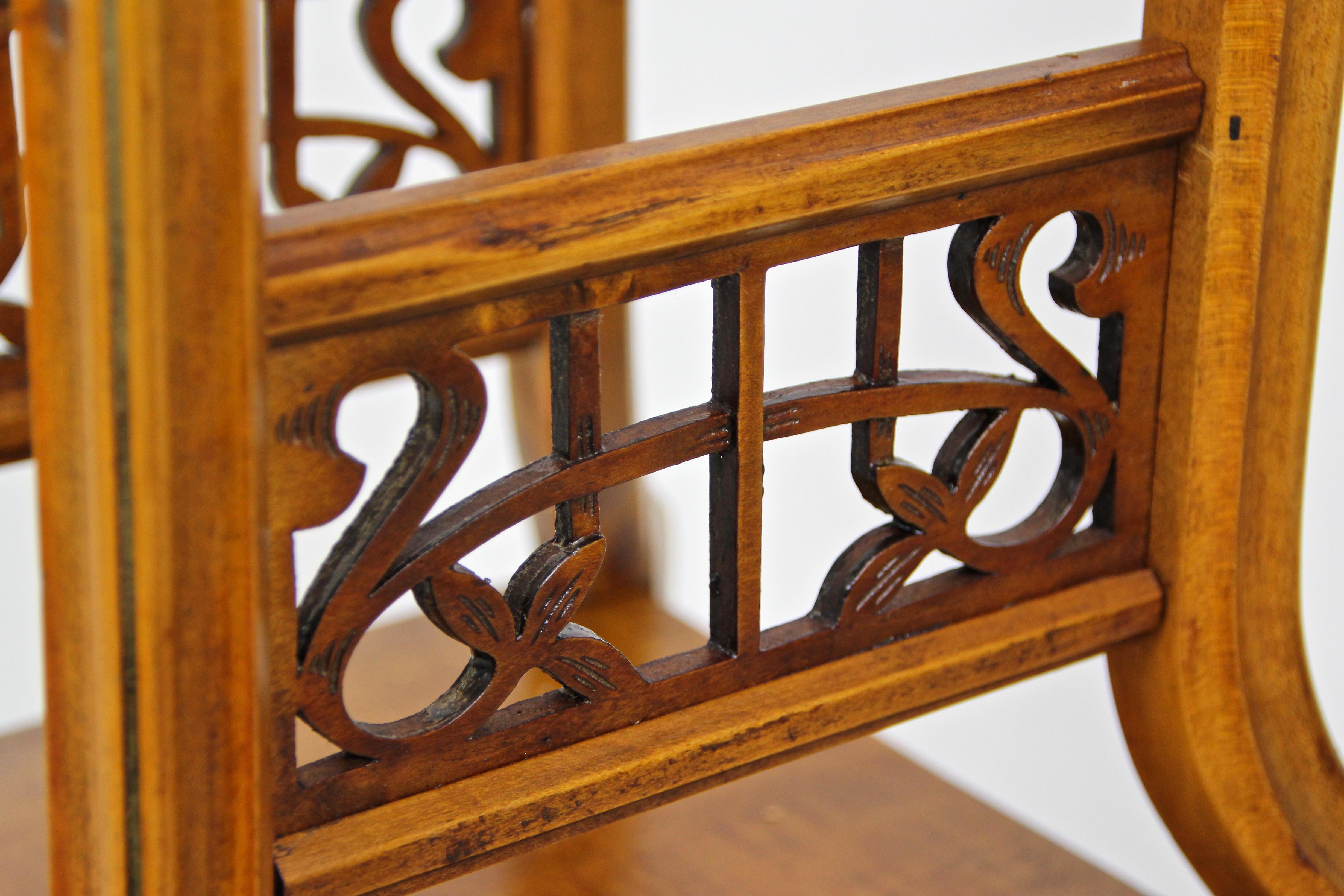 Art Nouveau Nut Wood Pedestal/ Flower Stand, Austria, circa 1900 6