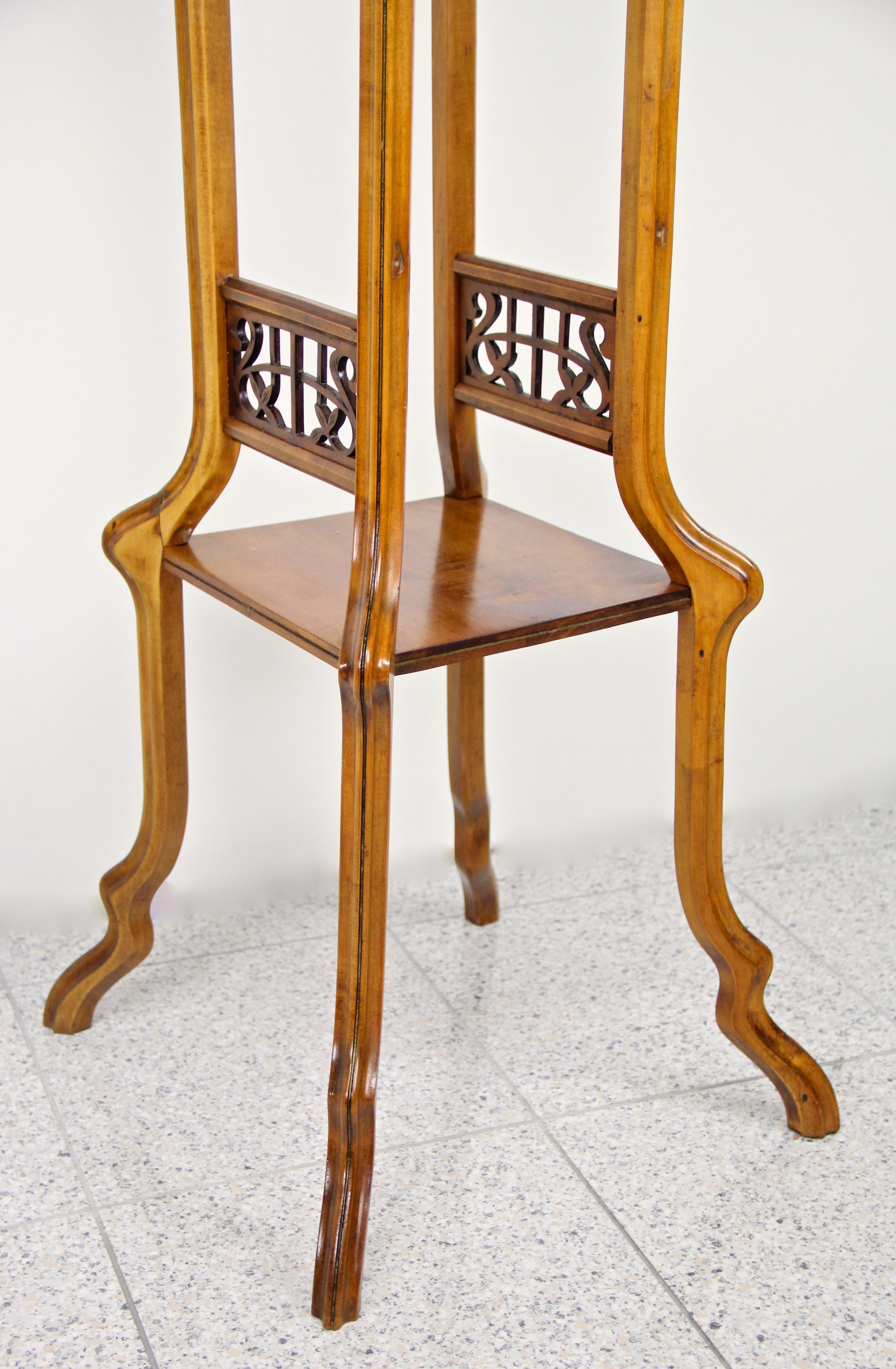 Art Nouveau Nut Wood Pedestal/ Flower Stand, Austria, circa 1900 8