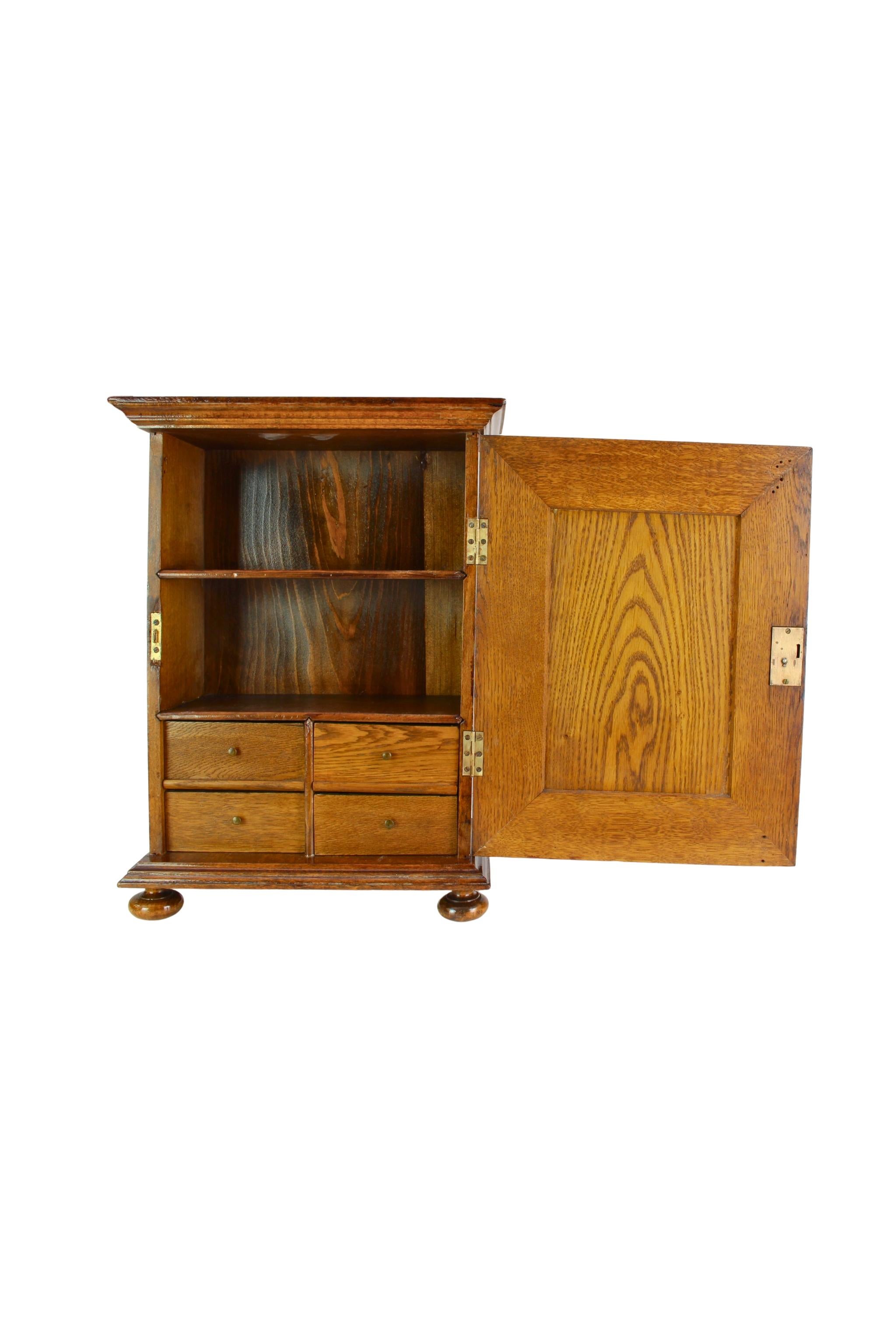Art Nouveau Oak Apothecary Wall Cabinet, Germany circa 1900 For Sale 4