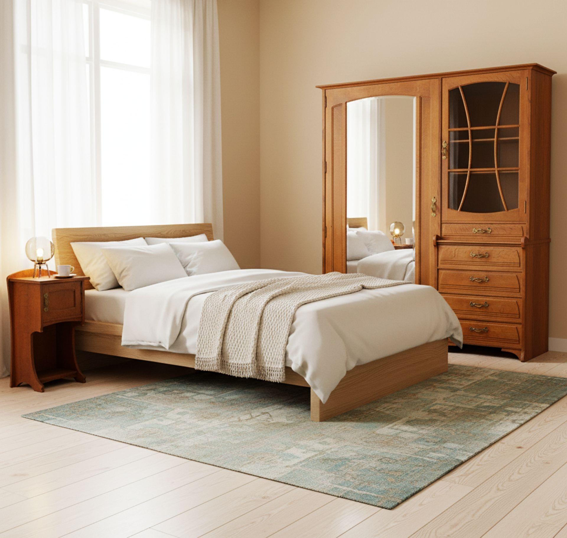 GUSTAVE SERRURIER-BOVY
Belgio, 1858-1910

Set armadio e comodino
Circa 1900

Timbro serrurier / LIEGE al rovescio
Oak Oak, vetro a specchio

90 1/2