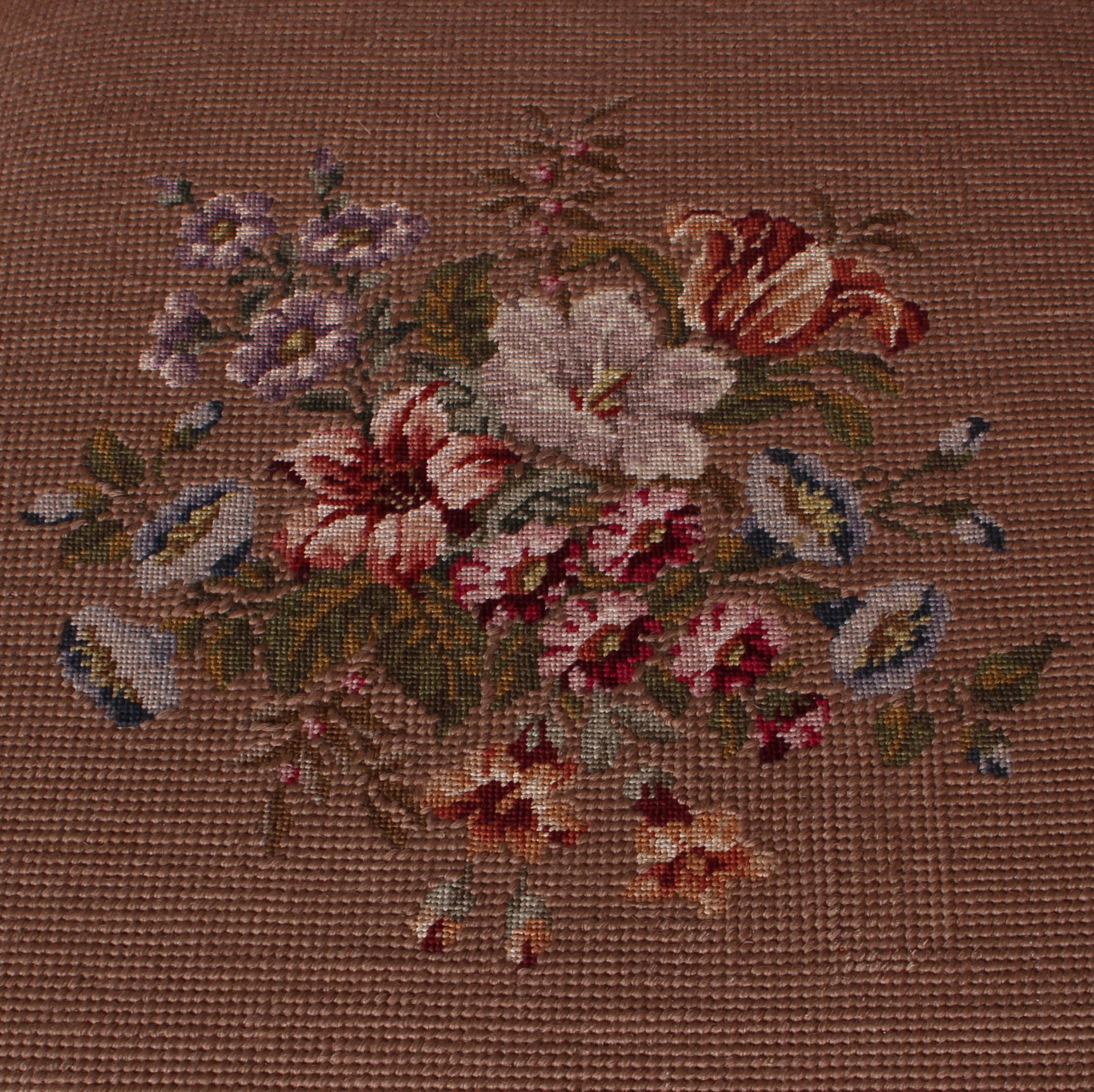 art nouveau oak chair Jugendstil Nikolai Schule embroidery a. 1910 exc condition 1