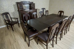 Art Nouveau Oak Dining Room Set, circa 1910-1920