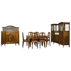 Art Nouveau Oak Dining Room Suite, circa 1910