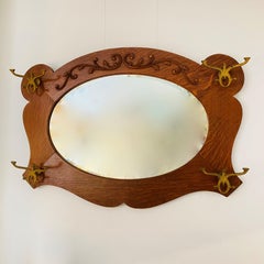 Specchio da sala o da bistrot in stile Art Nouveau Oak