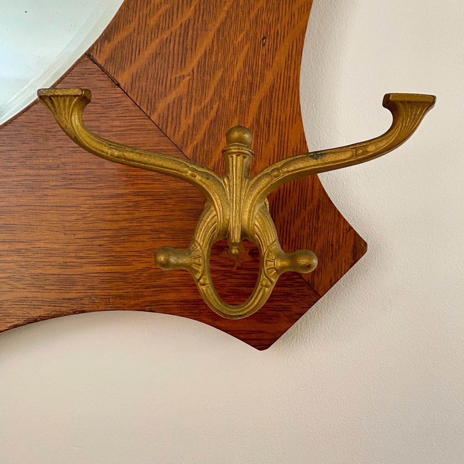 Jugendstil Eiche Flur oder Bistrot Spiegel im Zustand „Gut“ im Angebot in London, GB