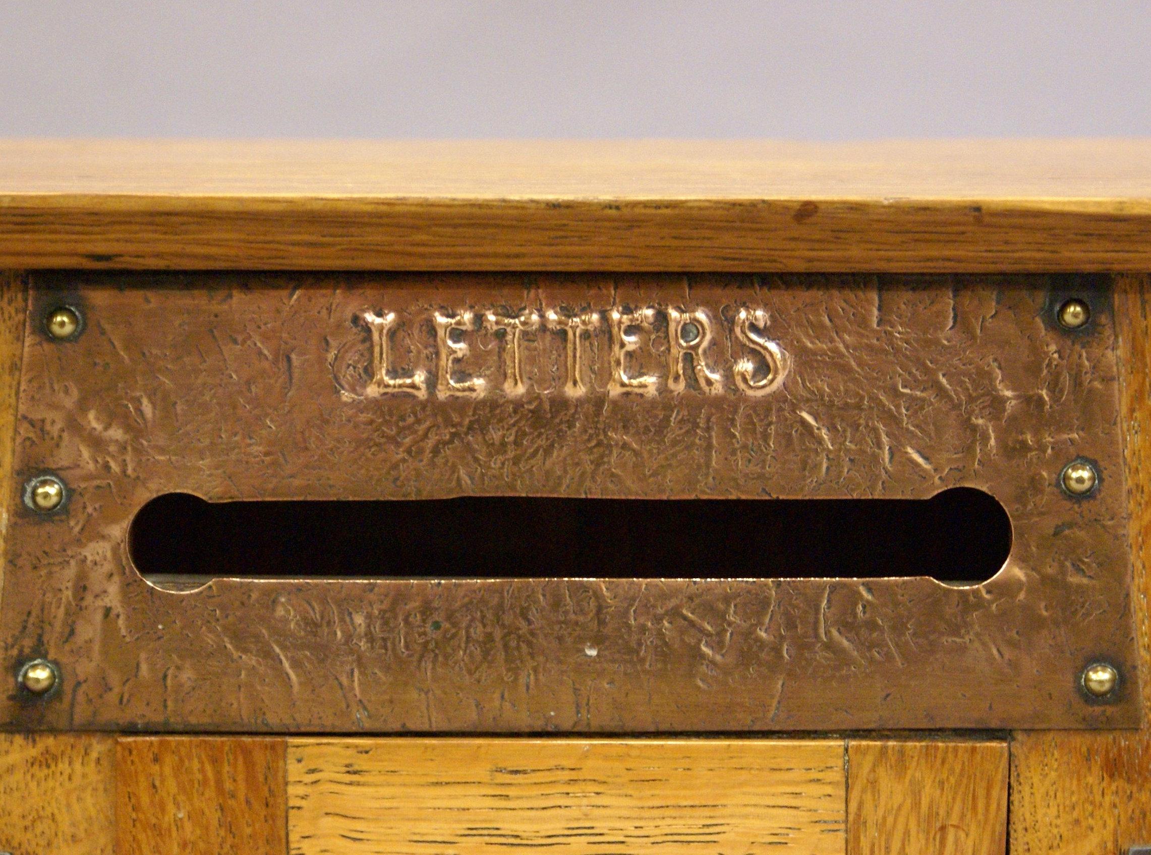 Art Nouveau Oak Letter Box 1