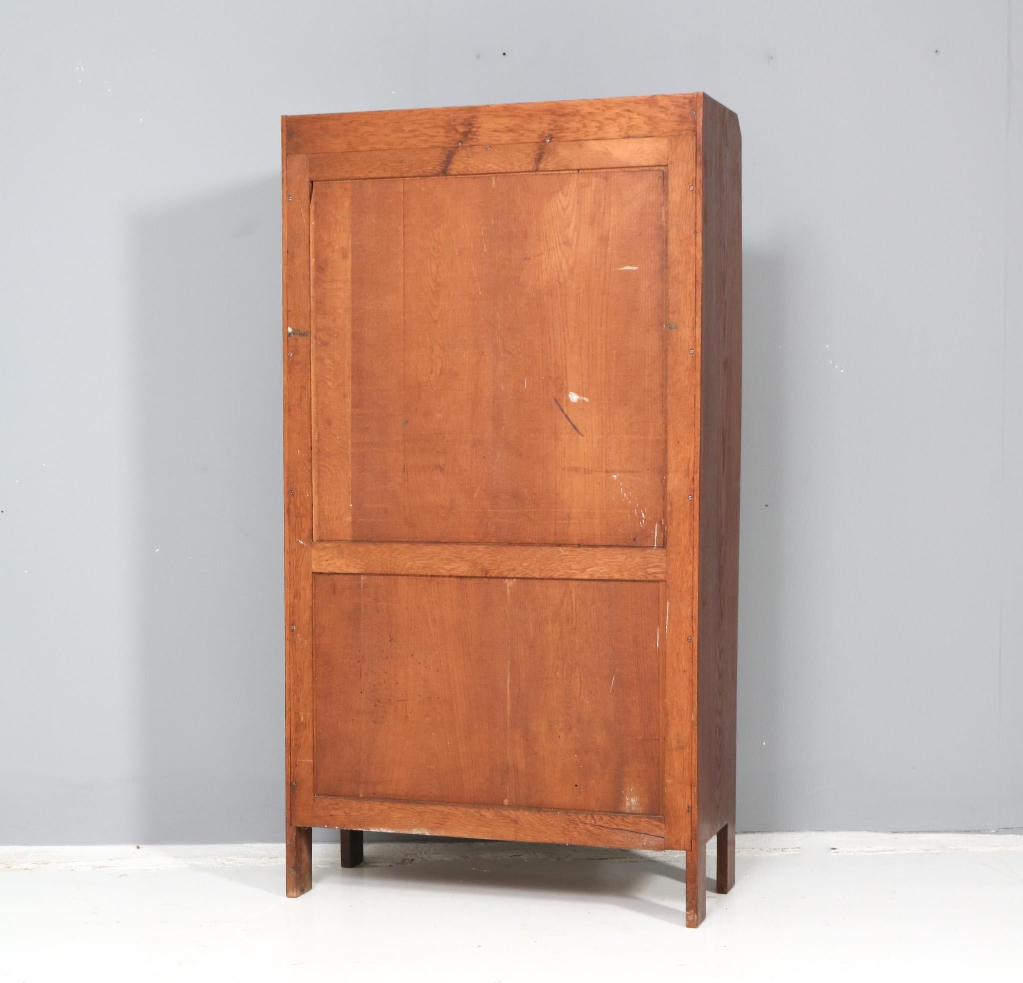  Art Nouveau Oak One-Door Bookcase, 1900s In Good Condition For Sale In Amsterdam, NL