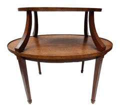 Art Nouveau Oak Side Table with Brass Handles, Germany, Circa 1900