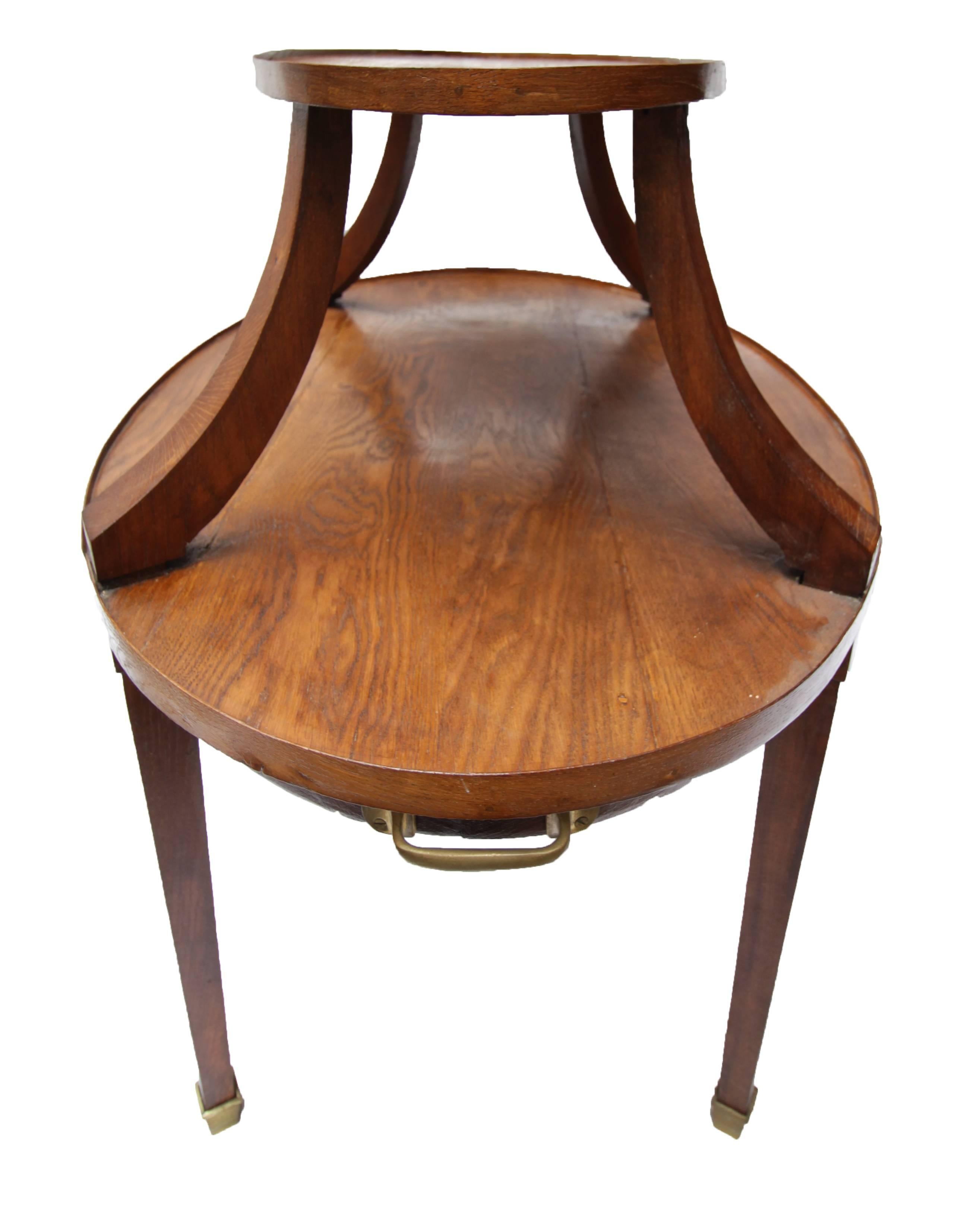 German Art Nouveau Oak Table For Sale