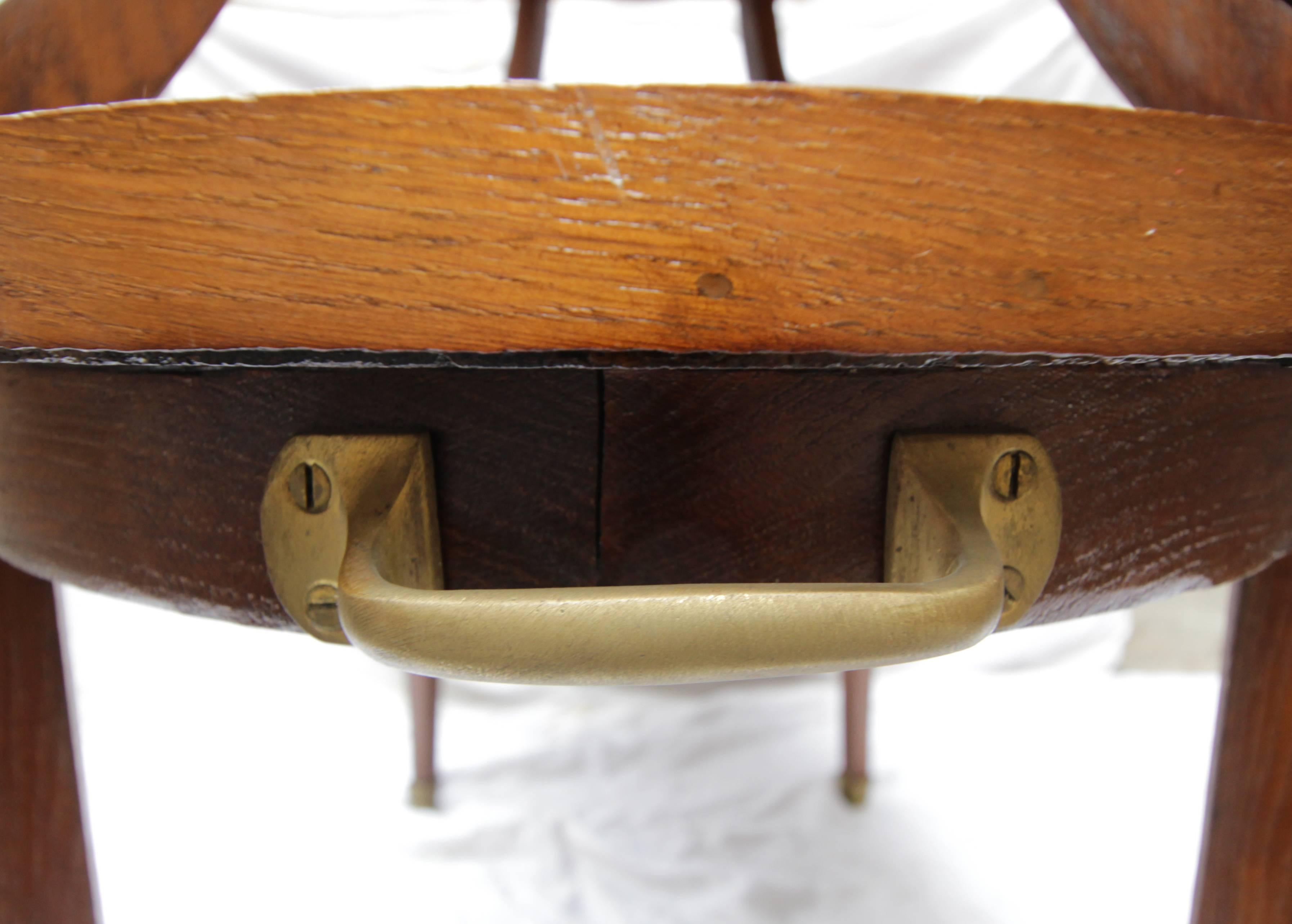 Polished Art Nouveau Oak Table For Sale