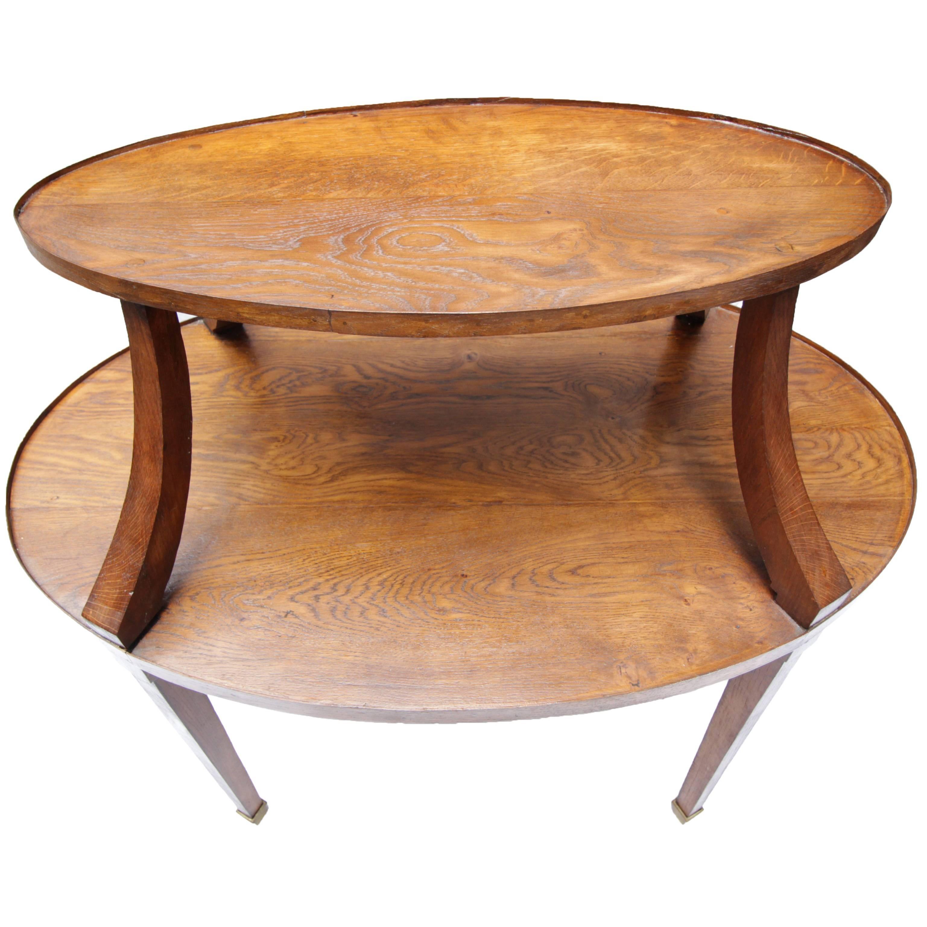 Art Nouveau Oak Table For Sale