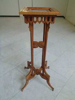Art Nouveau Oak Tall Pedestal Completely Restored