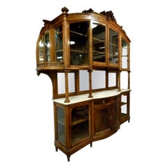 Art Nouveau Oak Wood Spanish Cabinet