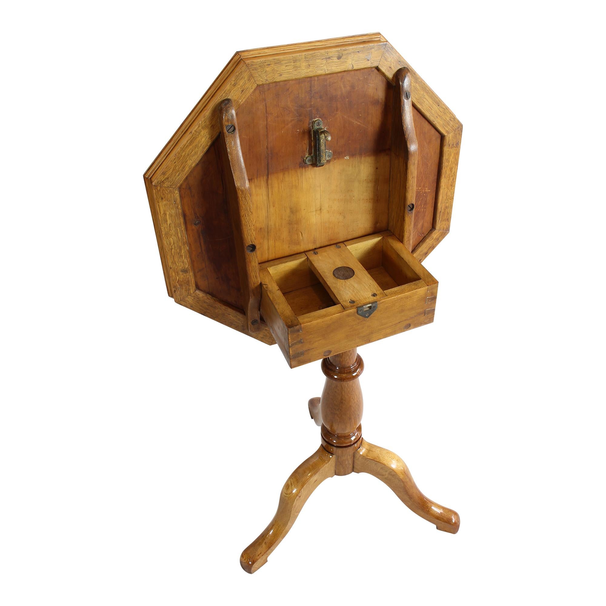 Polished Art Nouveau Oakwood Chess Table