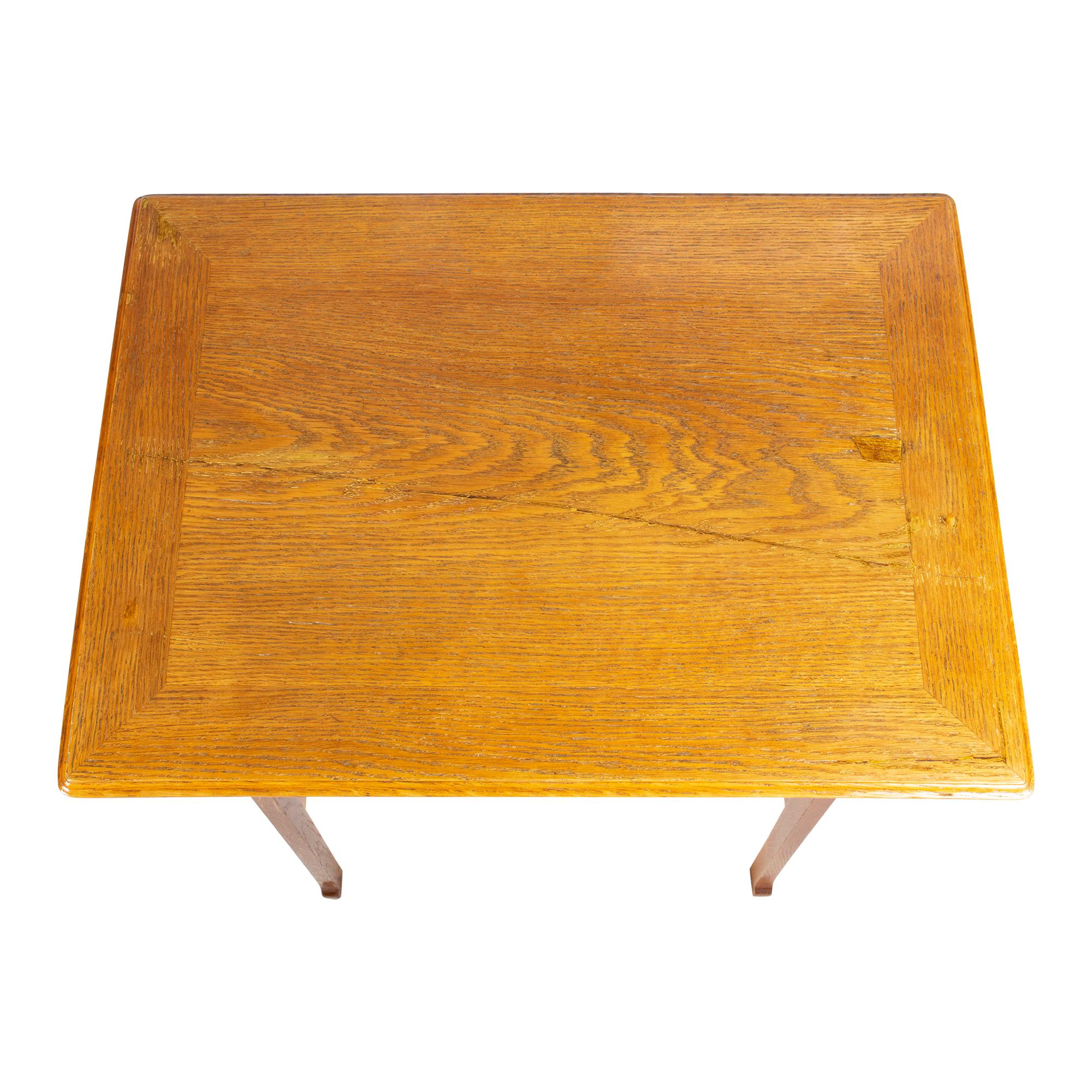 Art Nouveau Oakwood Sewing / Side Table For Sale 4