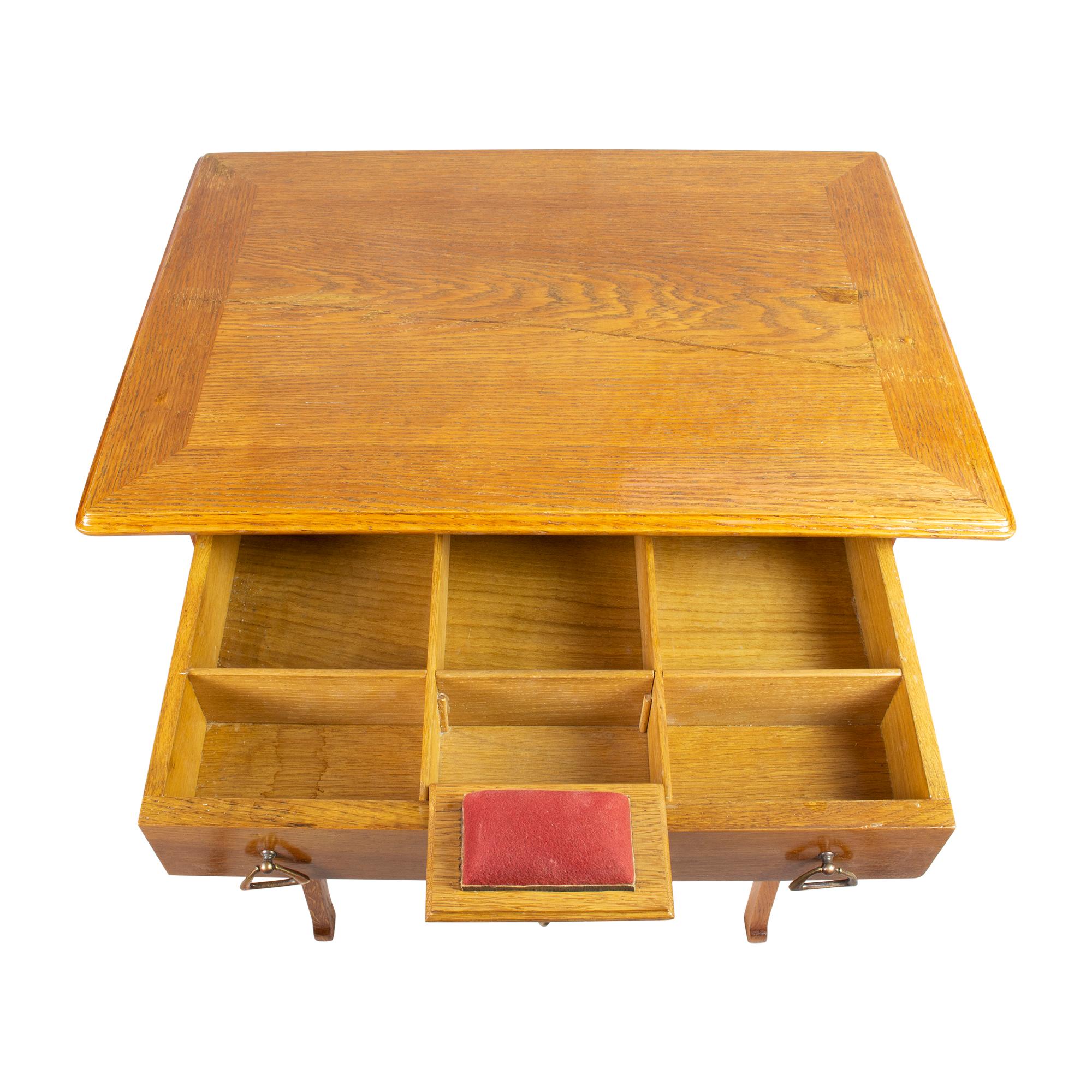 Art Nouveau Oakwood Sewing / Side Table For Sale 7