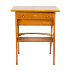 Art Nouveau Oakwood Sewing / Side Table