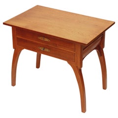 Mesa auxiliar / de costura Art Nouveau de madera de roble