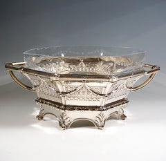 Centre de table octogonal en argent Art Nouveau, par a. Bachruch, Autriche-Hongrie, 1910