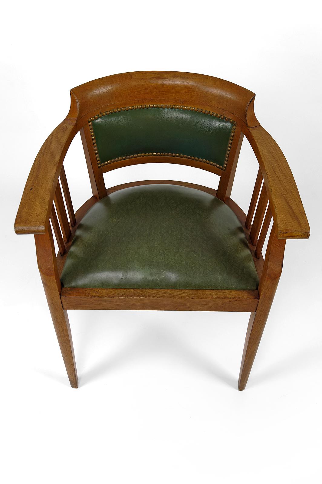 Art Nouveau Office Armchair, circa 1910 3