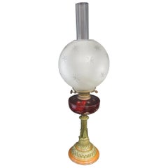 Antique Art Nouveau Oil Lamp