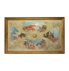 Pittura ad olio Art Nouveau, Studio di una chiesa, XX secolo, Edouard Bauhain