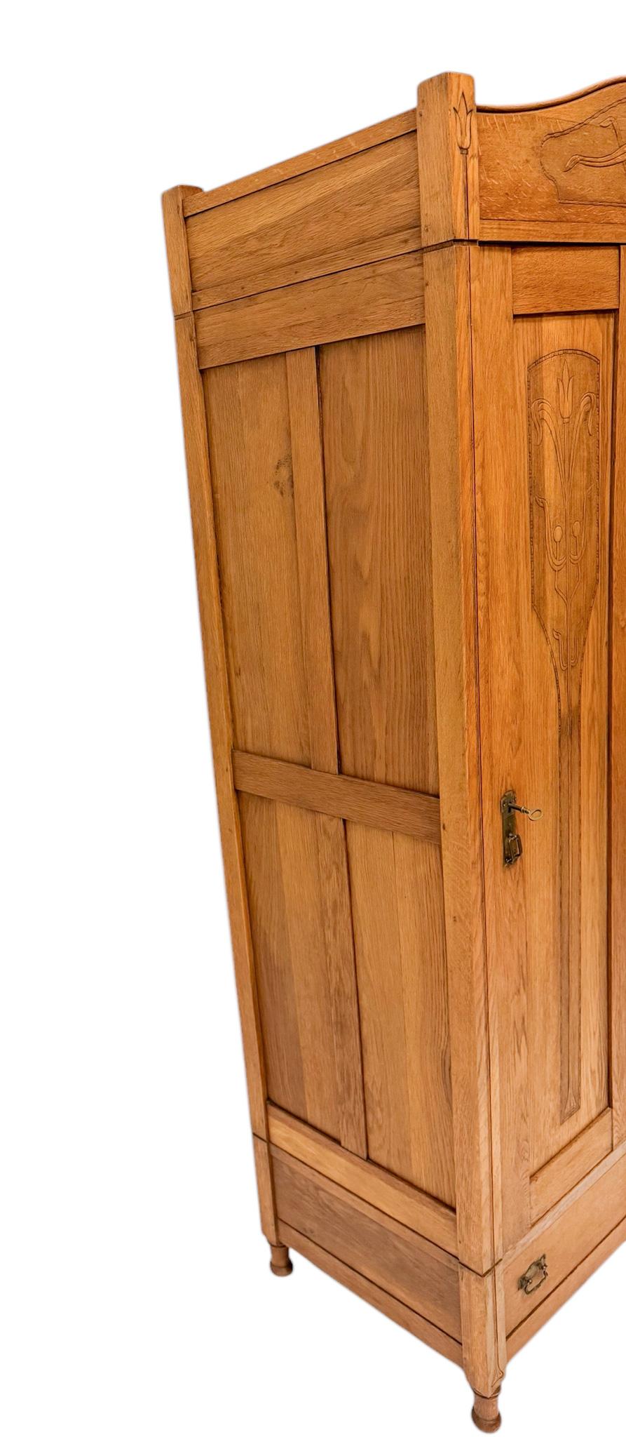 Art Nouveau One-Door Armoire or Wardrobe, 1900s 5