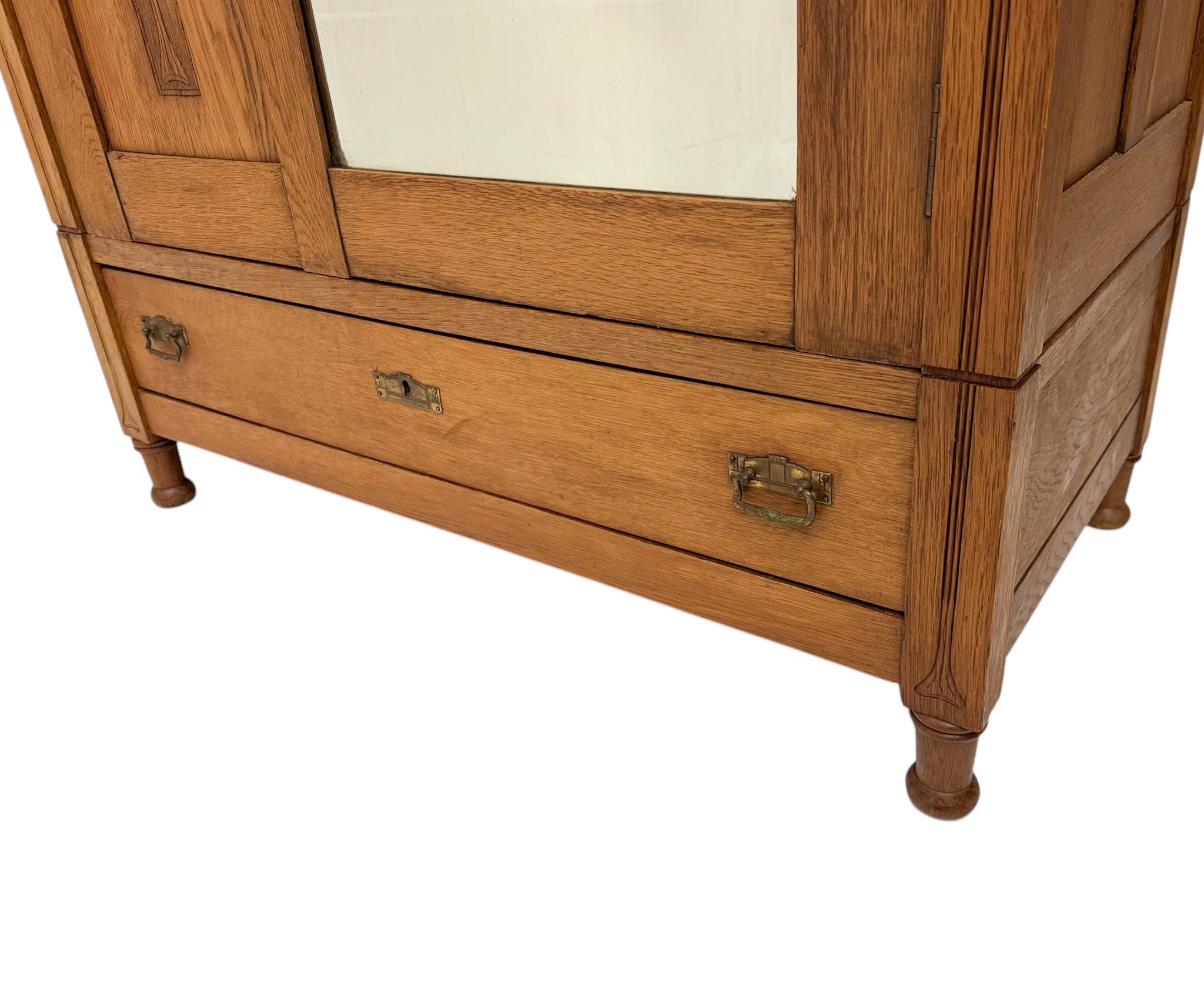 Art Nouveau One-Door Armoire or Wardrobe, 1900s 1