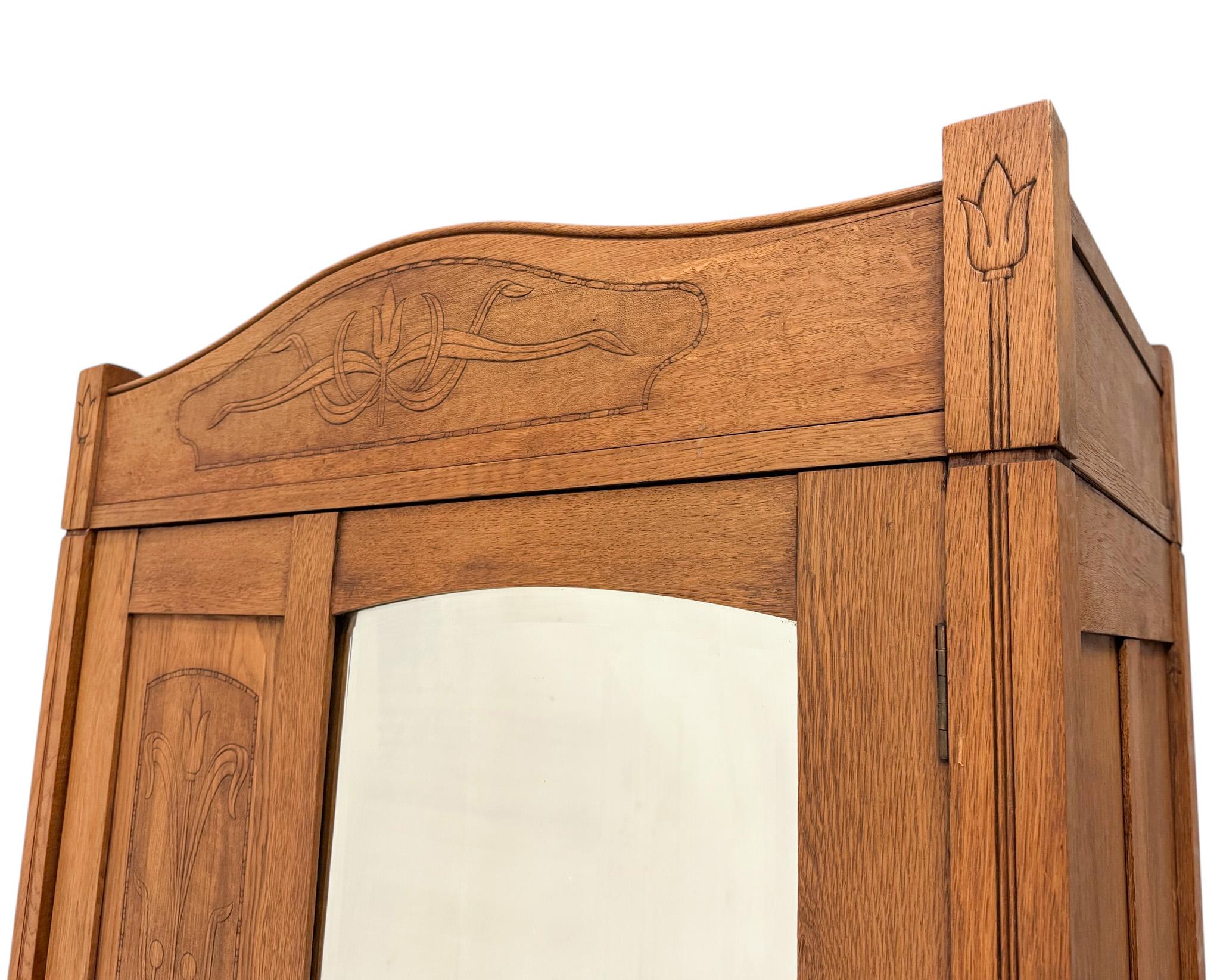 Art Nouveau One-Door Armoire or Wardrobe, 1900s 2