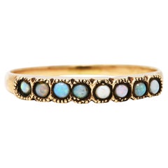 Art Nouveau Opal 14 Karat Gold Band Ring