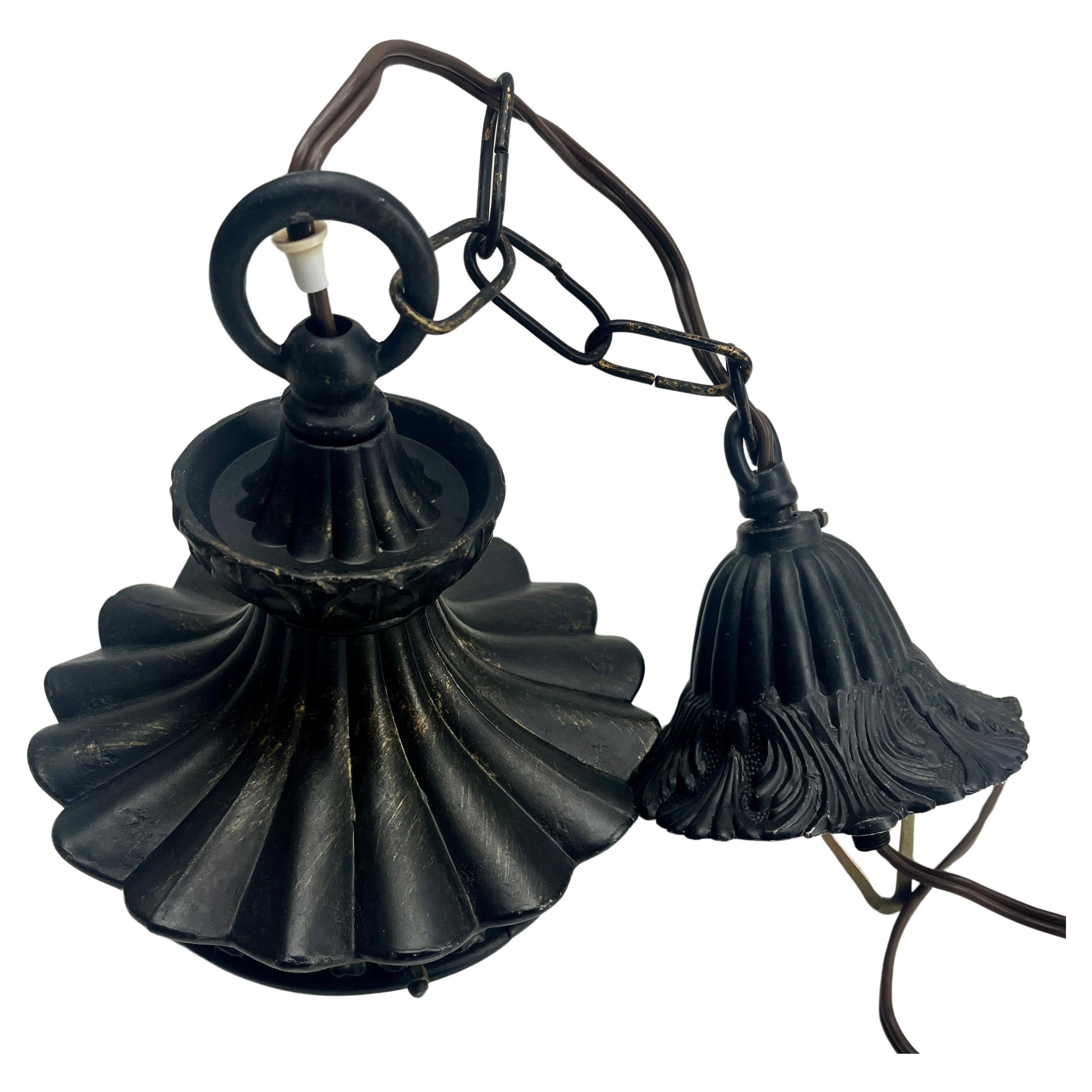 Art Nouveau Opaline Ceiling Lamp, Massive Belgium Glass Shade, 1930s 4