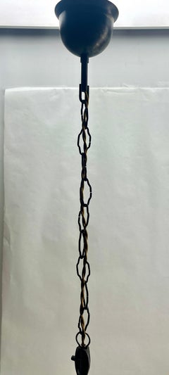 Art Nouveau Opaline Ceiling Lamp, Massive Belgium Glass Shade, 1930s