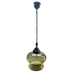 Lampada da soffitto opalina Art Nouveau, paralume massiccio in vetro belga, anni '30