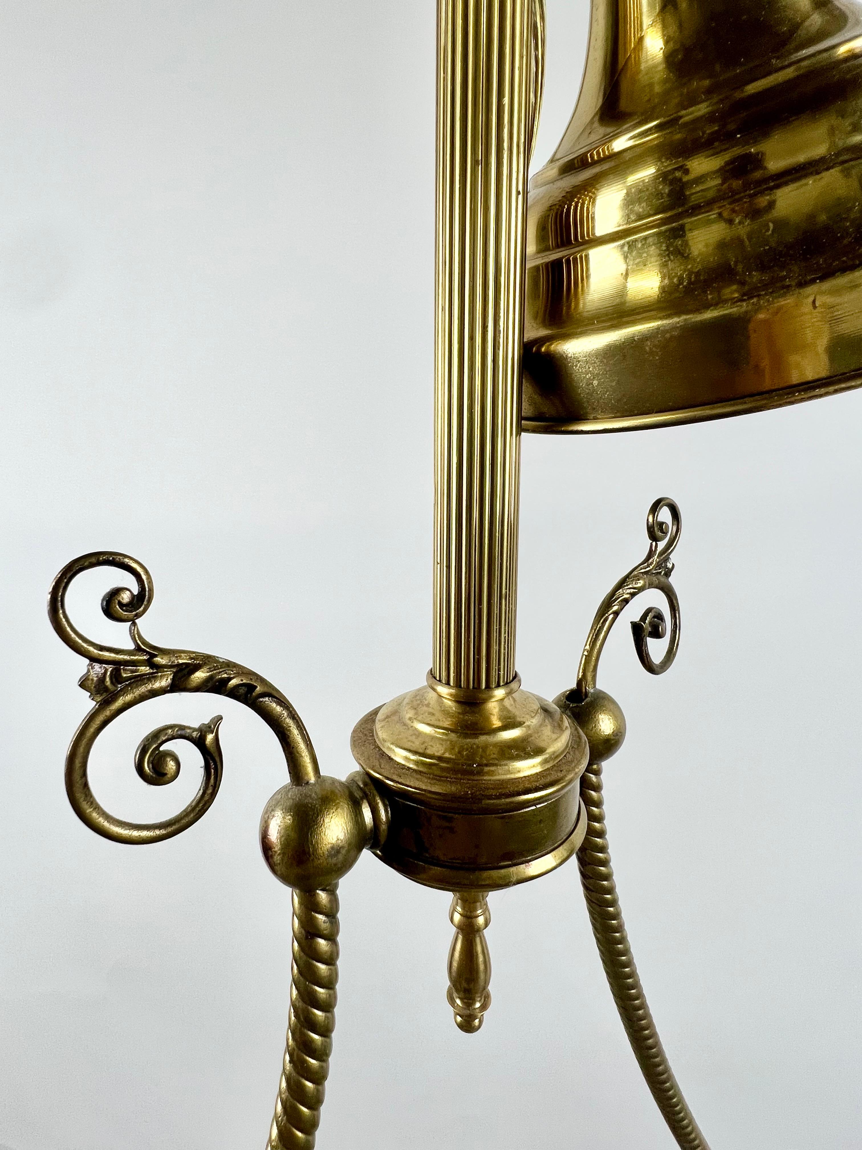 Art Nouveau Opaline Glass & Bronze Chandelier or Pendant 12
