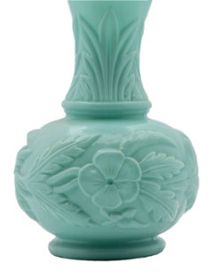 Art Nouveau Opaline Glasvase:: Mint Farbe Portieux Vallerysthal:: Französisch:: 1900s