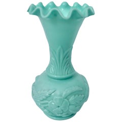 Vase en verre opalin Art Nouveau:: couleur menthe Portieux Vallerysthal:: français:: années 1900