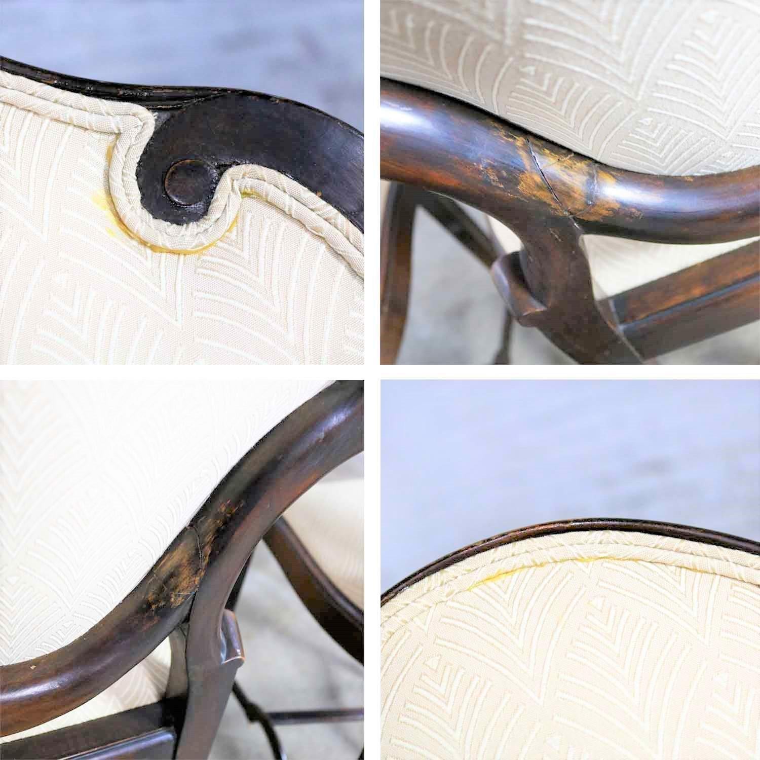 Antique Art Nouveau or Art Deco Shield Back Dining Chairs Set of Four For Sale 5