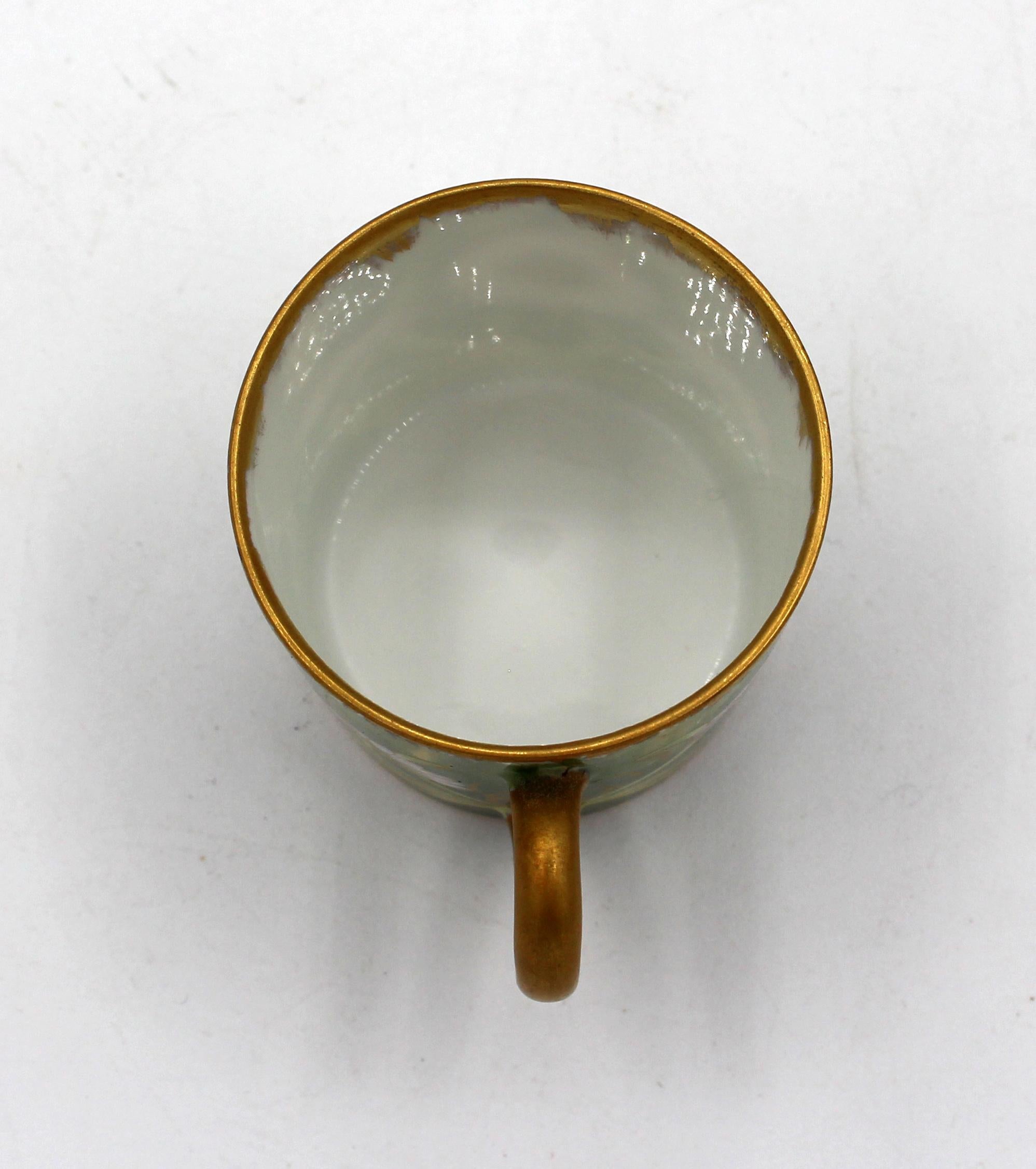 Ceramic Art Nouveau or Jugendstil Period Demitasse Cup & Saucer by Nymphenburg, Germany