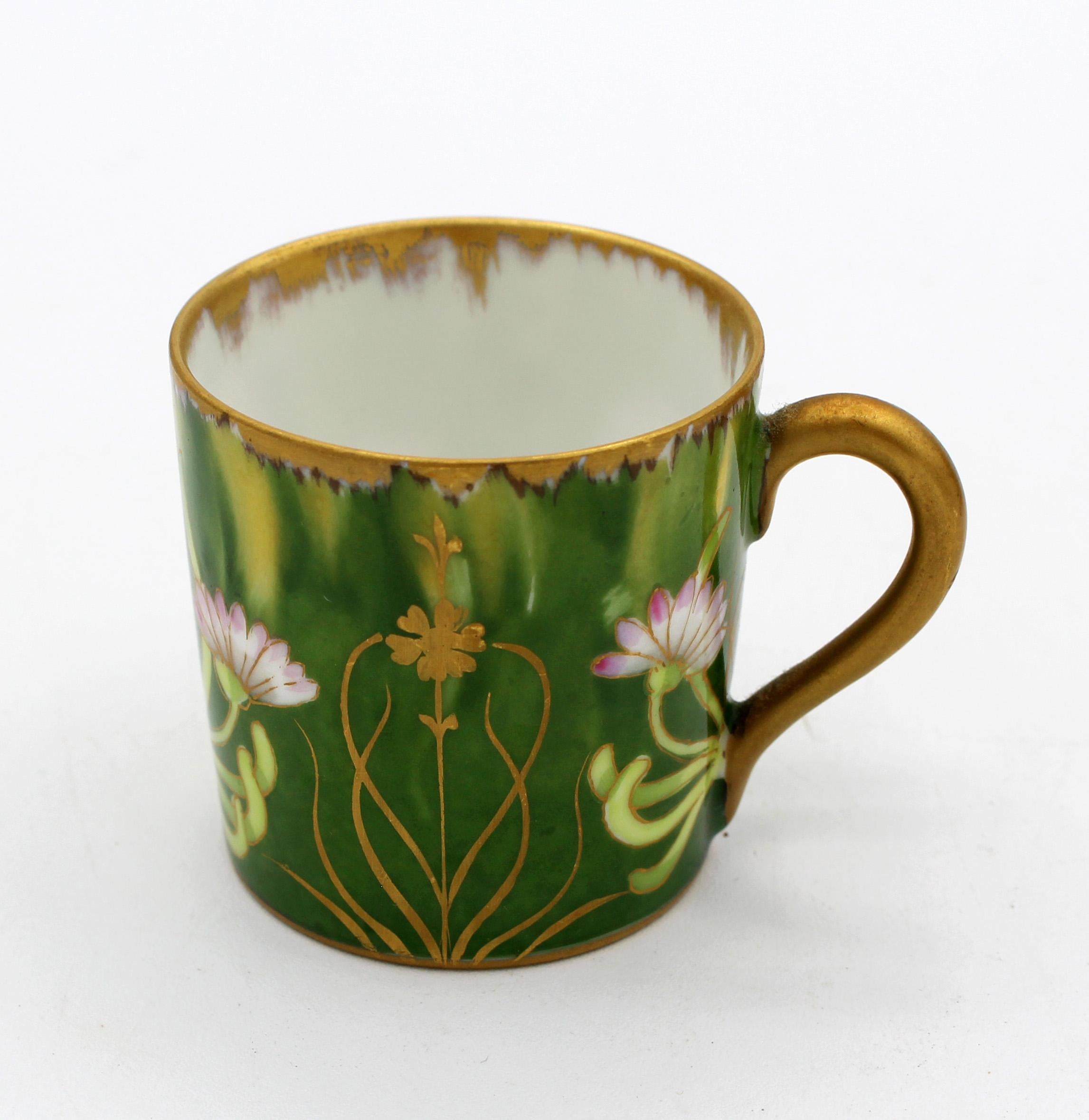 Art Nouveau or Jugendstil Period Demitasse Cup & Saucer by Nymphenburg, Germany 2