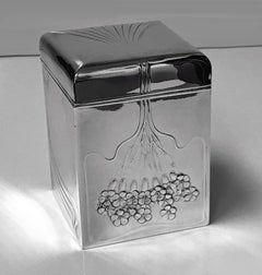 Art Nouveau Orivit 'WMF' Jugendstil Silver Plate Tea Caddy Box, Orivit