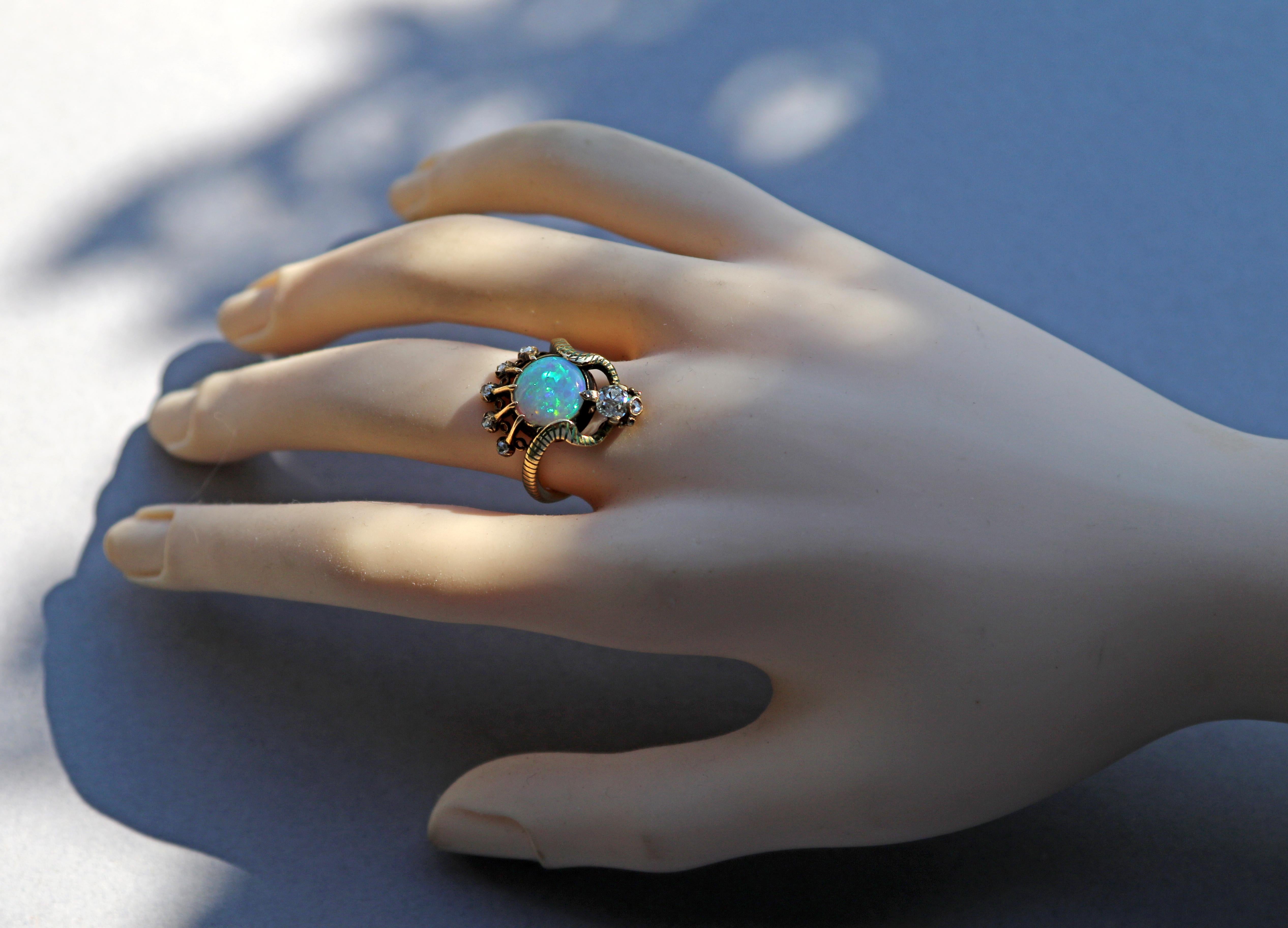 Art Nouveau Ouroborus Serpent Ring Attributed to Charles Rivaud 5
