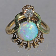 Art Nouveau Ouroborus Serpent Ring Attributed to Charles Rivaud