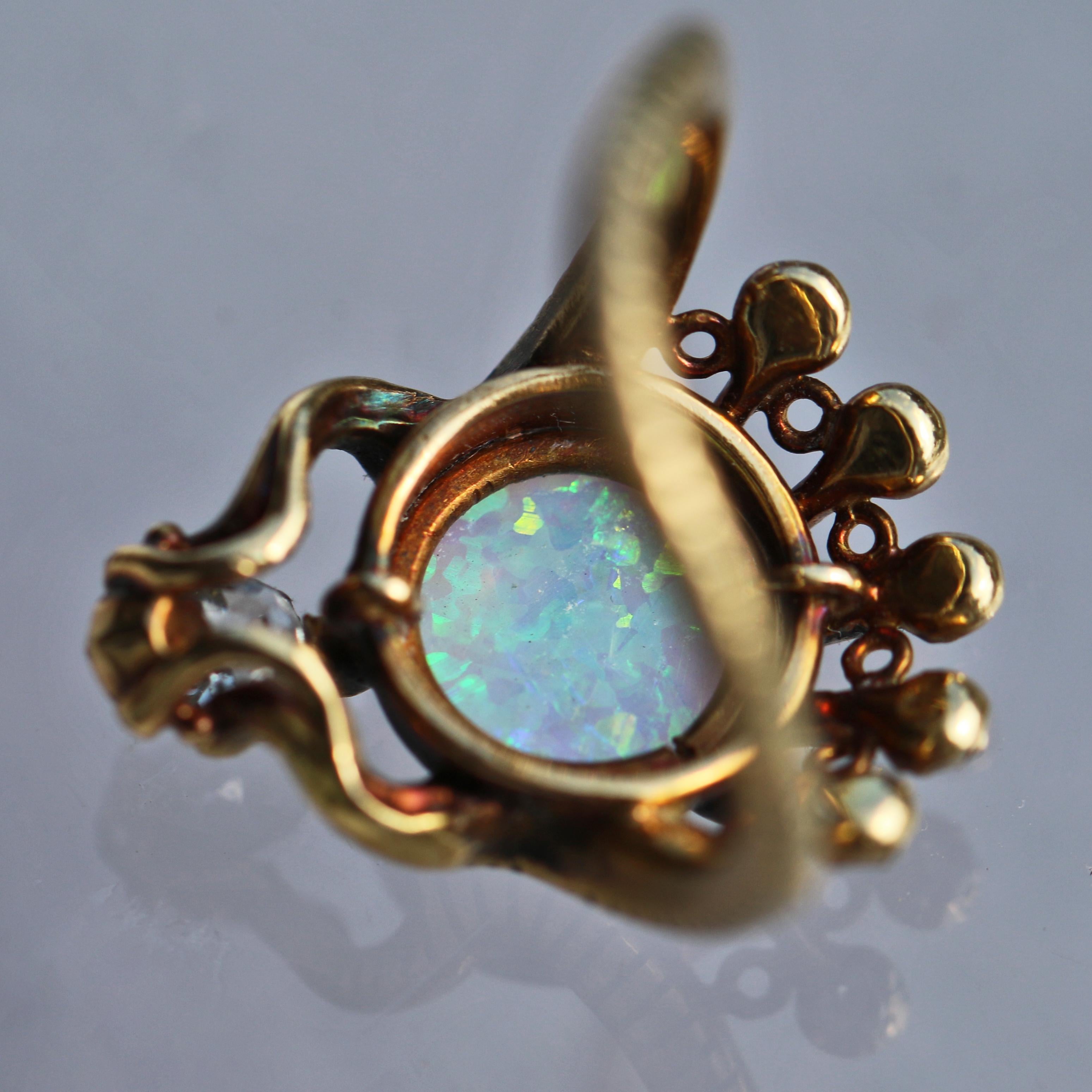 Art Nouveau Ouroborus Serpent Ring Attributed to Charles Rivaud In Good Condition In London, GB
