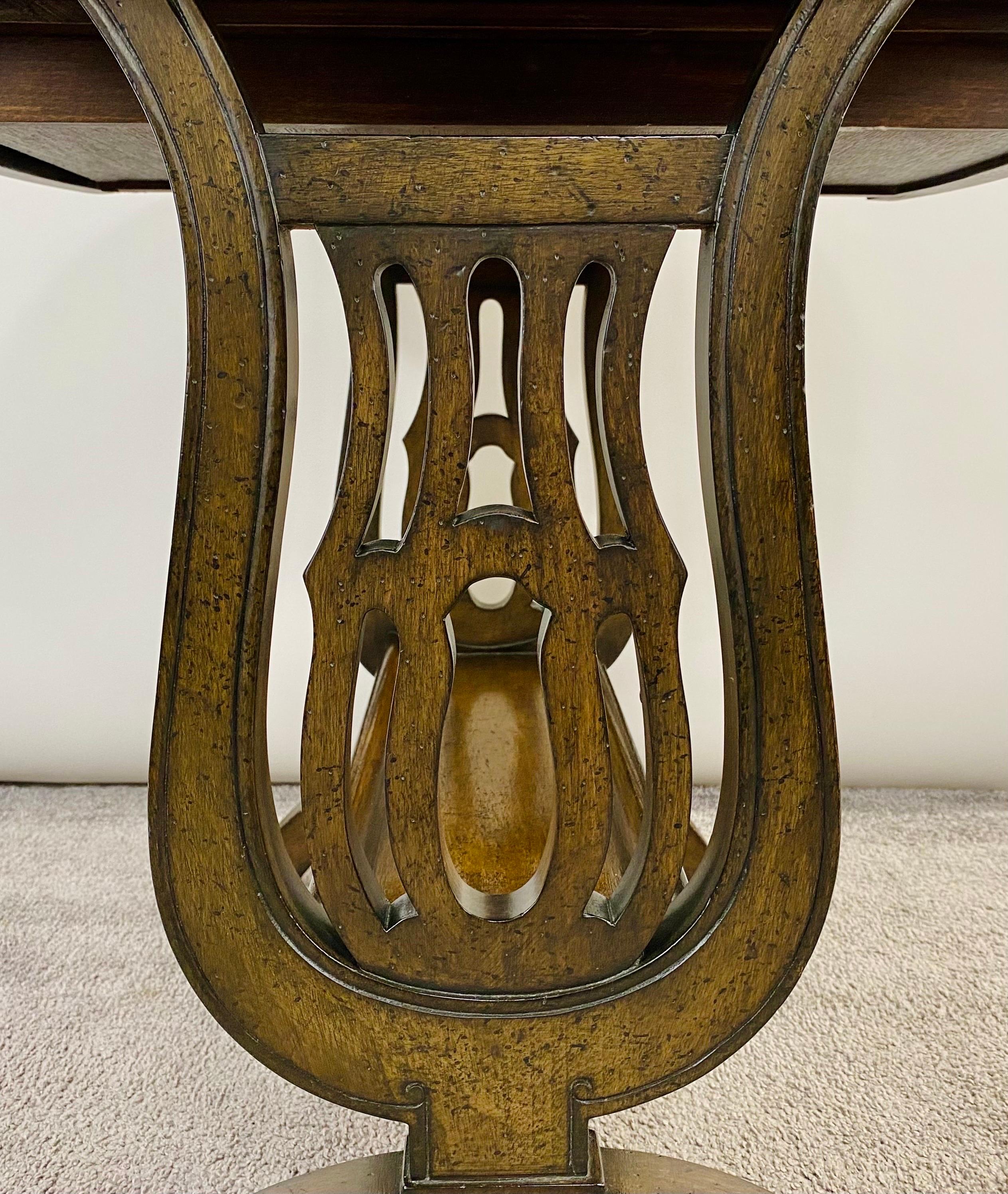 Art Nouveau Oval Two-Tier Walnut Library or Tray Table For Sale 6