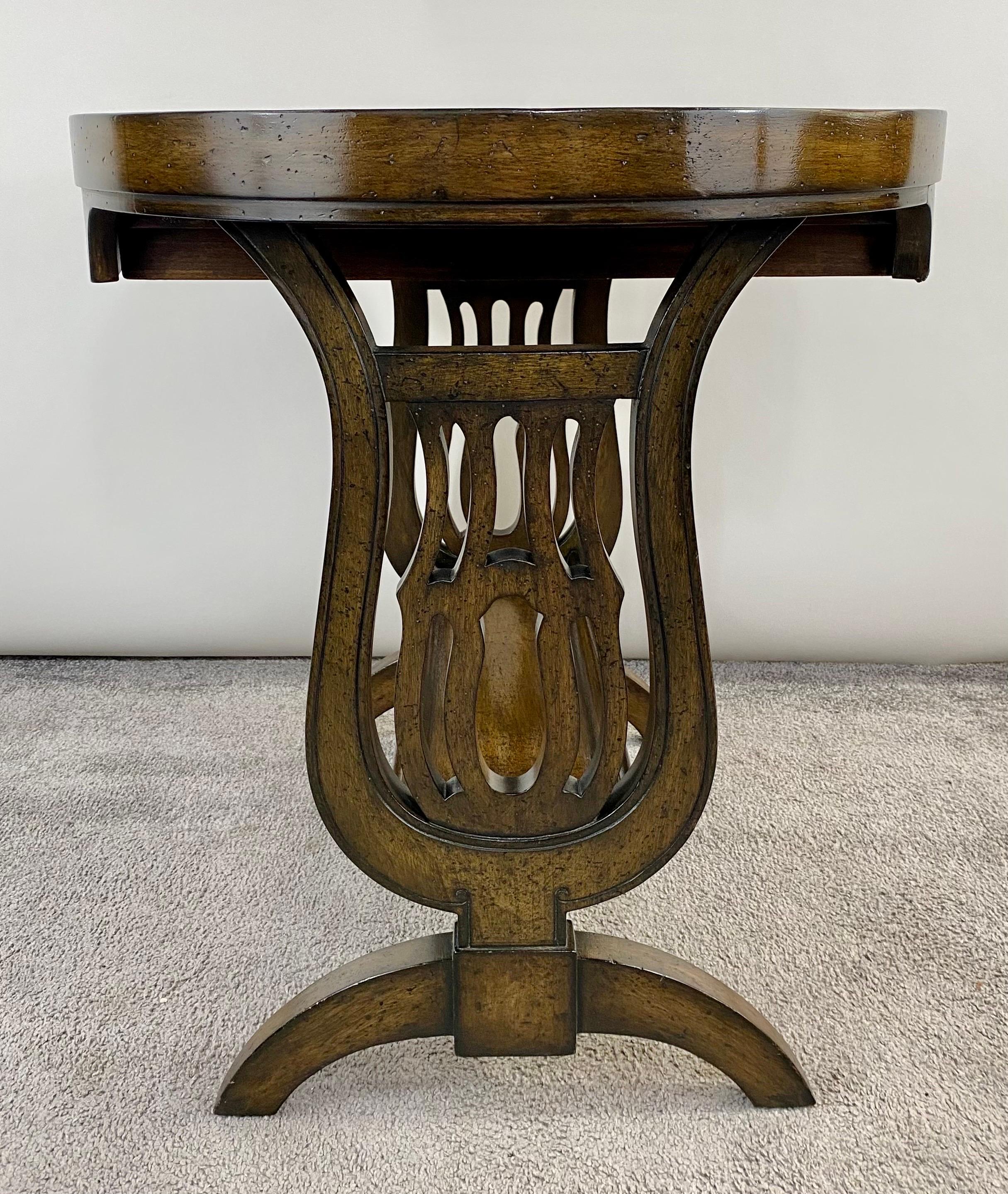 Art Nouveau Oval Two-Tier Walnut Library or Tray Table For Sale 5