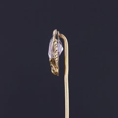 Art Nouveau Owl Stickpin of 14k Gold